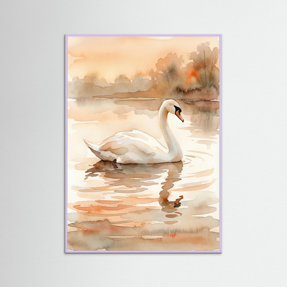 Lilac Wood Connected Swans