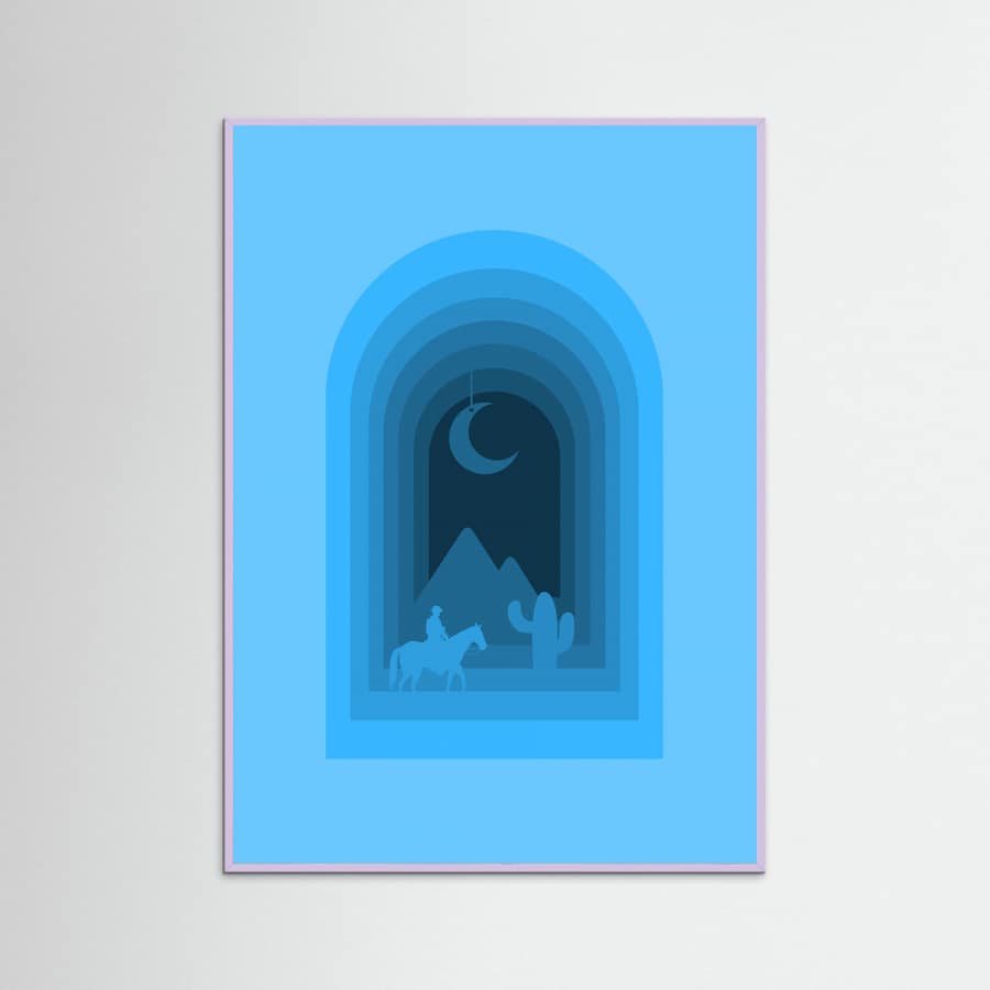Lilac Wood Cool Desert Night Poster