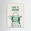 Lilac Wood Cool it Cowboy Green Poster