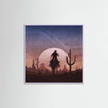 Lilac Wood Cowboy Sunset Poster