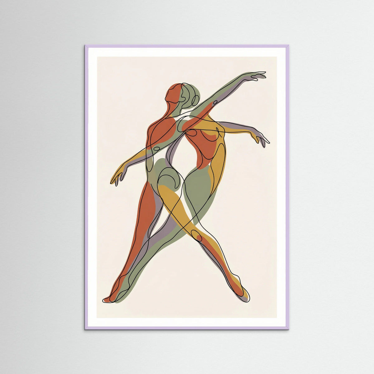 Lilac Wood Cubist Contour Faces