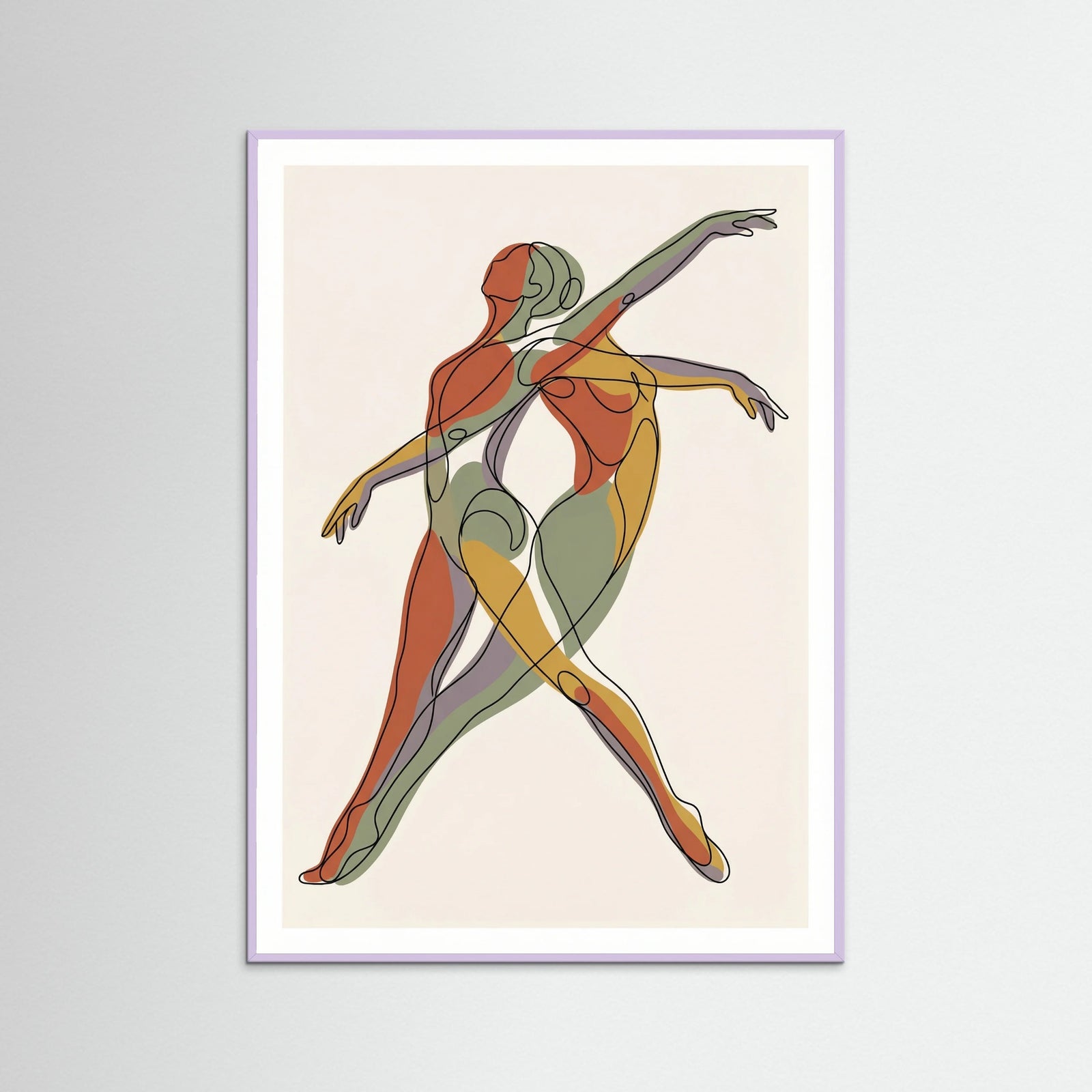 Lilac Wood Cubist Contour Faces