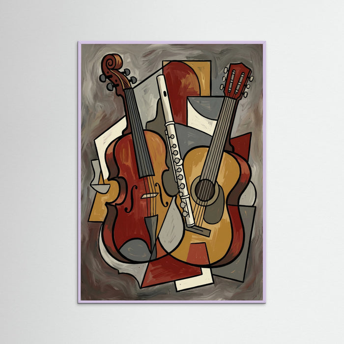 Lilac Wood Cubist Seated Woman Green