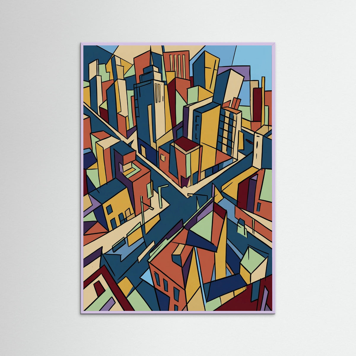 Lilac Wood Cubist Woman Portrait