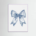 Affiche Dark Blue Coastal Striped Bow – affiche et impression d’art