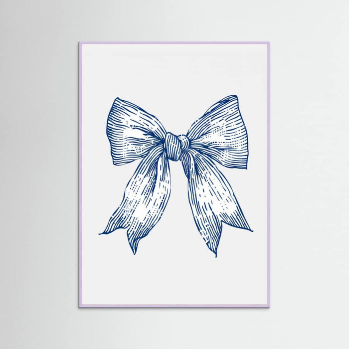 Affiche Dark Blue Coastal Striped Bow – affiche et impression d’art