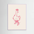 Lilac Wood Duck wearing Western Boots in pink Poster
