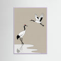 Lilac Wood Elegant Cranes