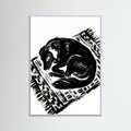 Lilac Wood Feline Repose Black