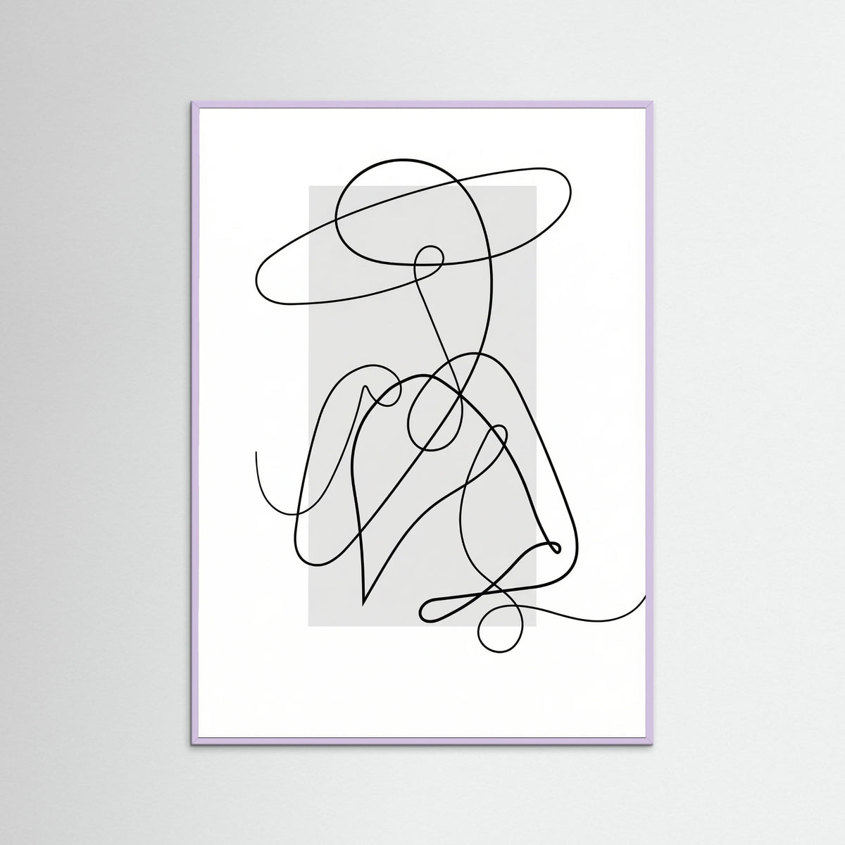 Lilac Wood Flowing Contours Gray