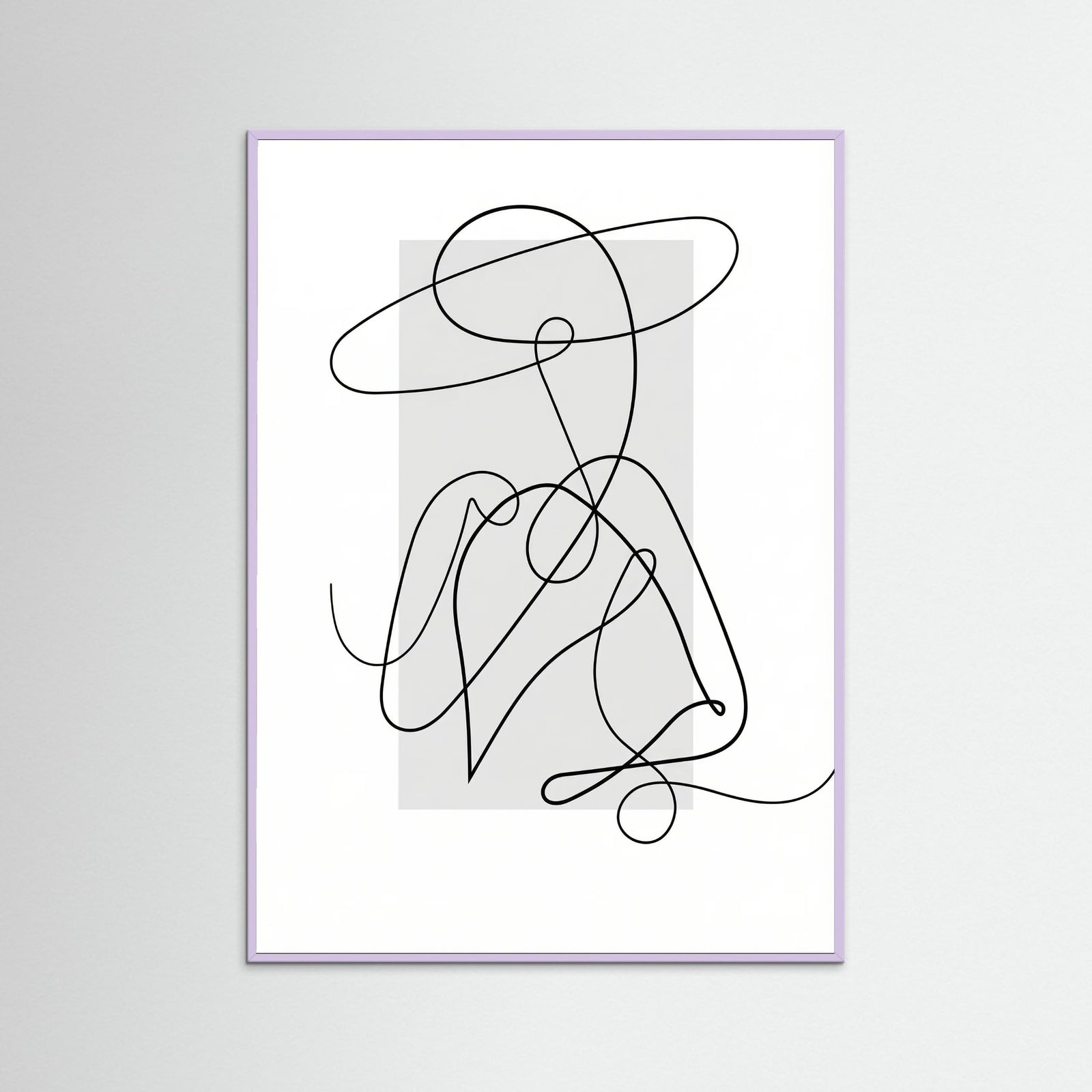 Lilac Wood Flowing Contours Gray