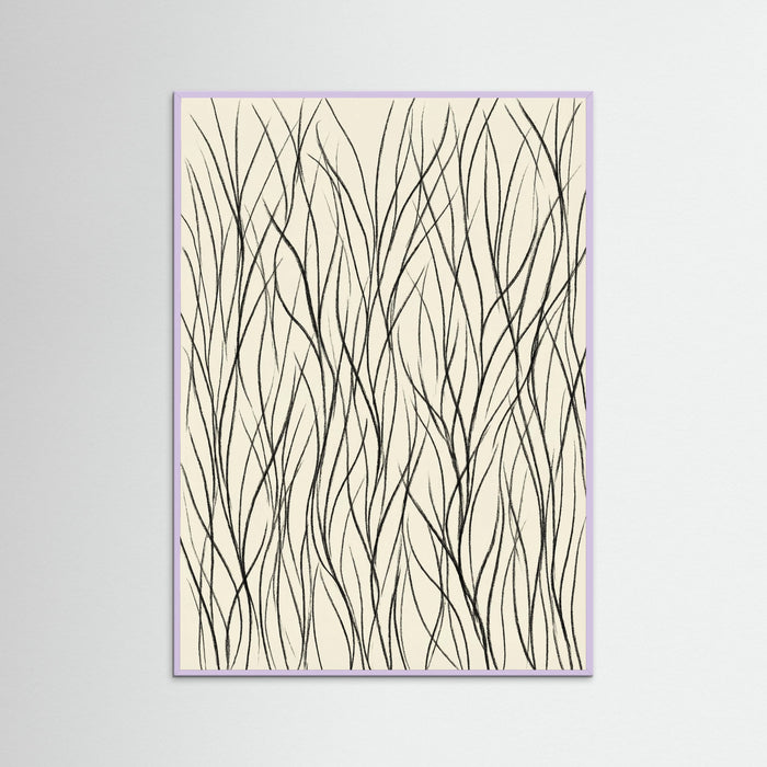Lilac Wood Flowing Rhythms Black