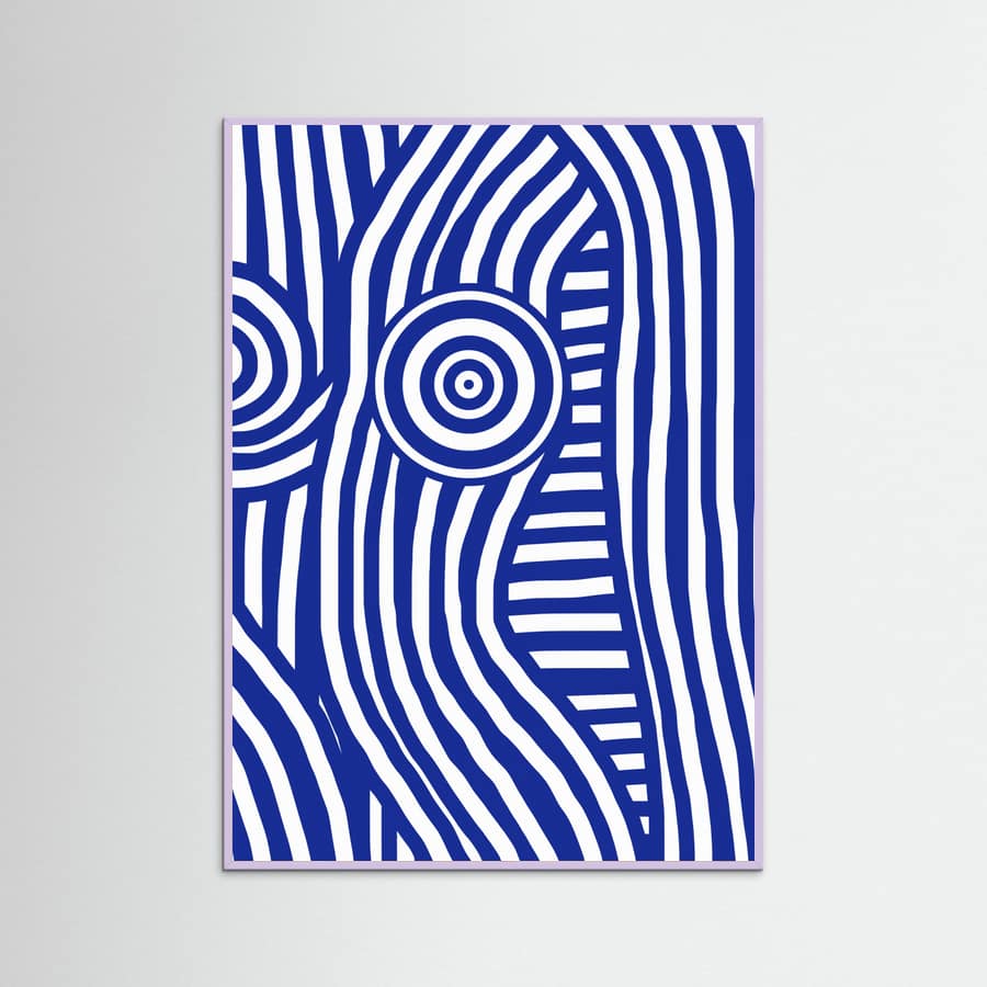 Front Blue and White Striped Nude Poster – poster and art print