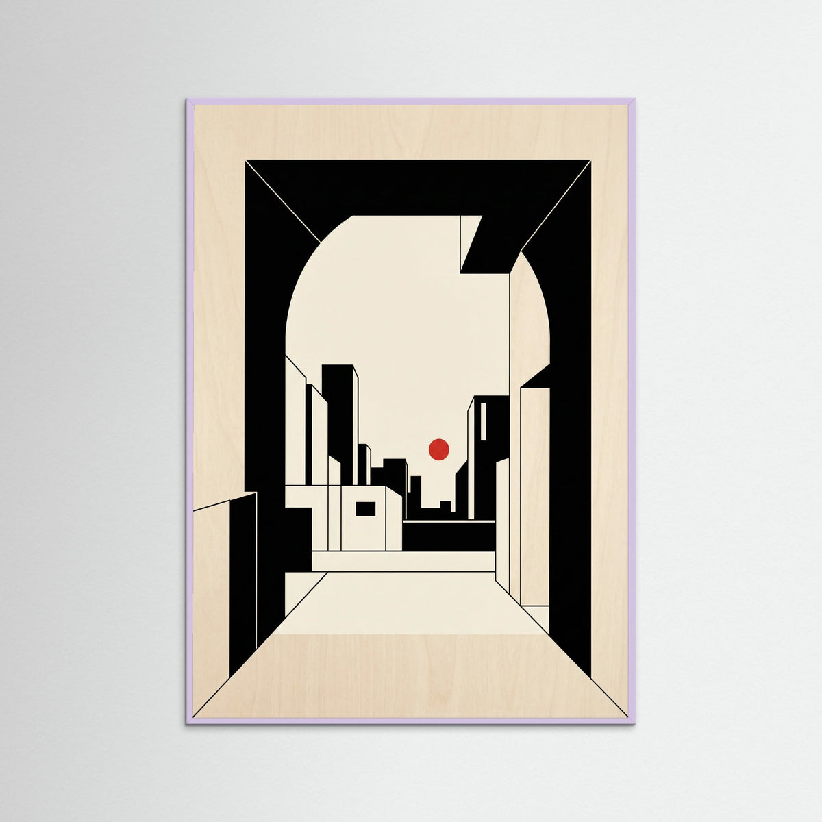 Lilac Wood Geometric Interior