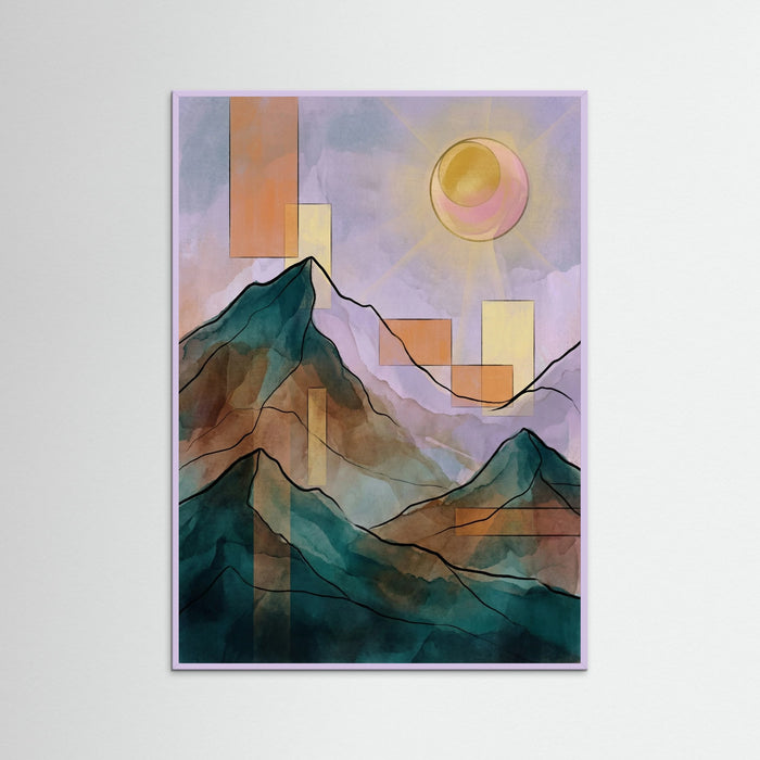 Lilac Wood Geometric Landscape