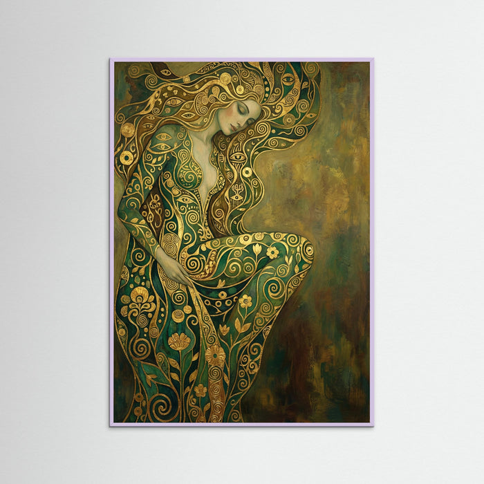 Lilac Wood Golden Serpent Goddess