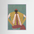 Lilac Wood Hatted Figure