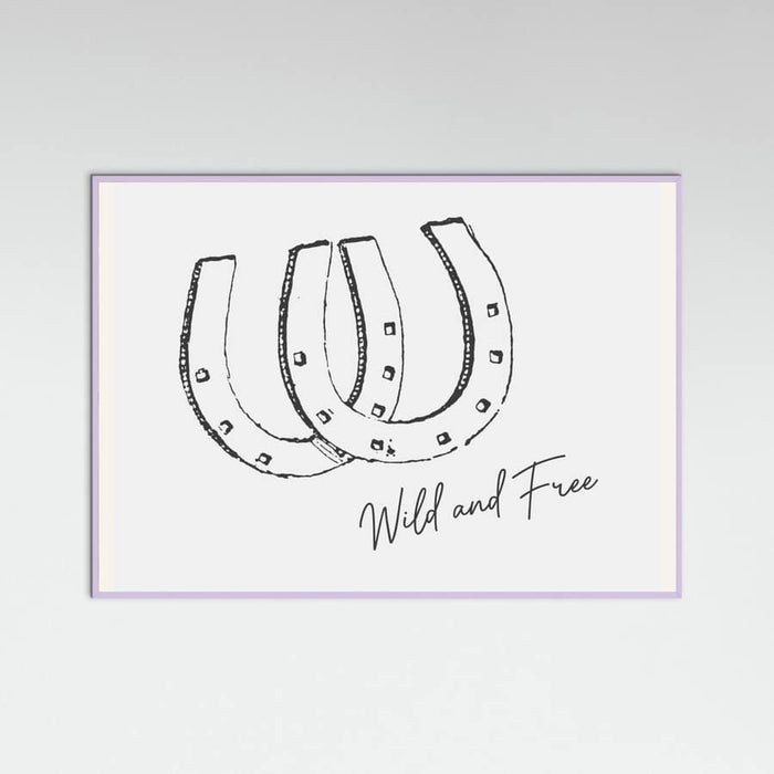 Horseshoe Wild and Free Black Poster – plakat og kunsttryk