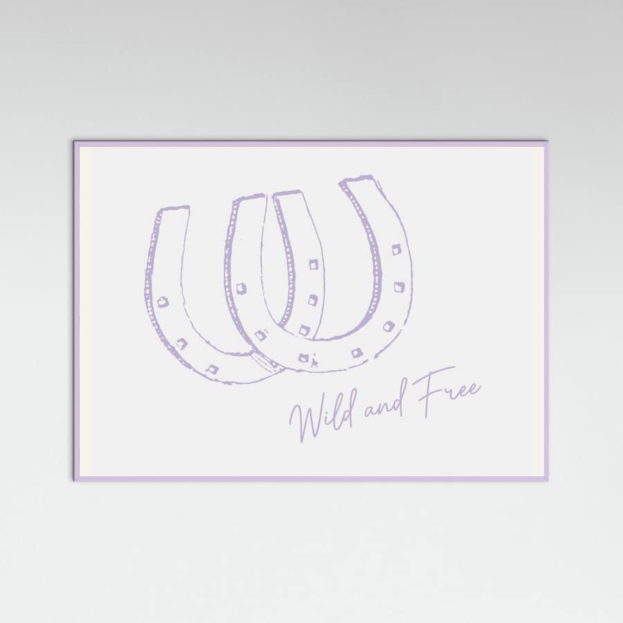 Horseshoe Wild and Free Purple Poster – Poster und Kunstdruck