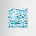 Póster Indigo Teal Line Splatter Watercolor – póster e impresión artística