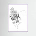 Italian Landscape Art, Amalfi Coast Small Towns By The Sea Poster – Poster und Kunstdruck