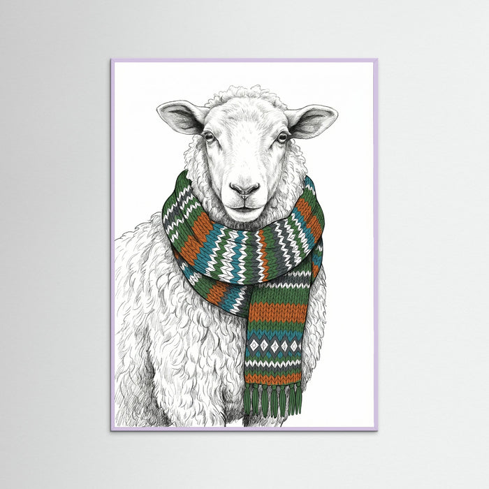 Lilac Wood Knitted Hen