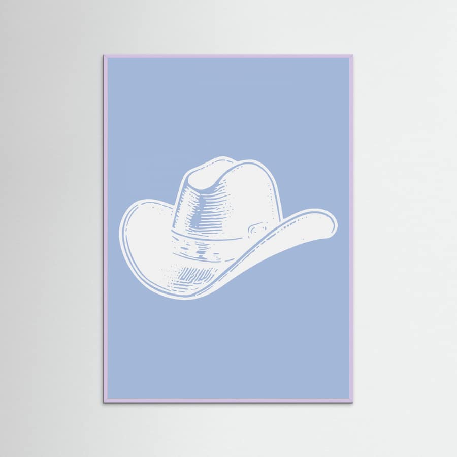 Light Blue Cowboy Hat Poster – plakat og kunsttryk