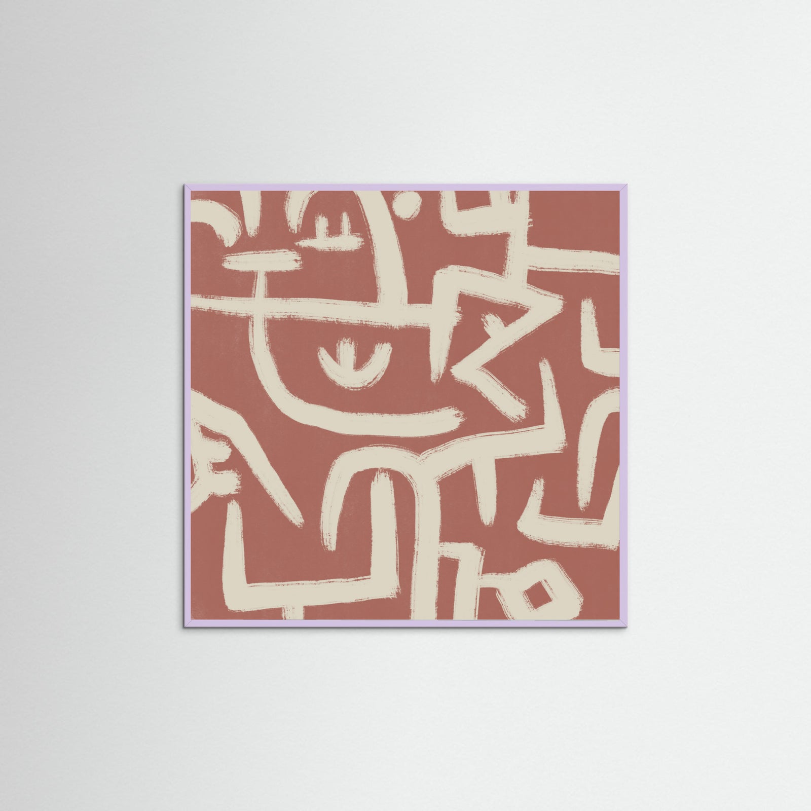 Lilac Wood Line art abstract Poster