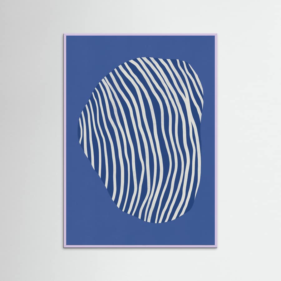 Line art confined in space-blue Poster – plakat og kunsttryk