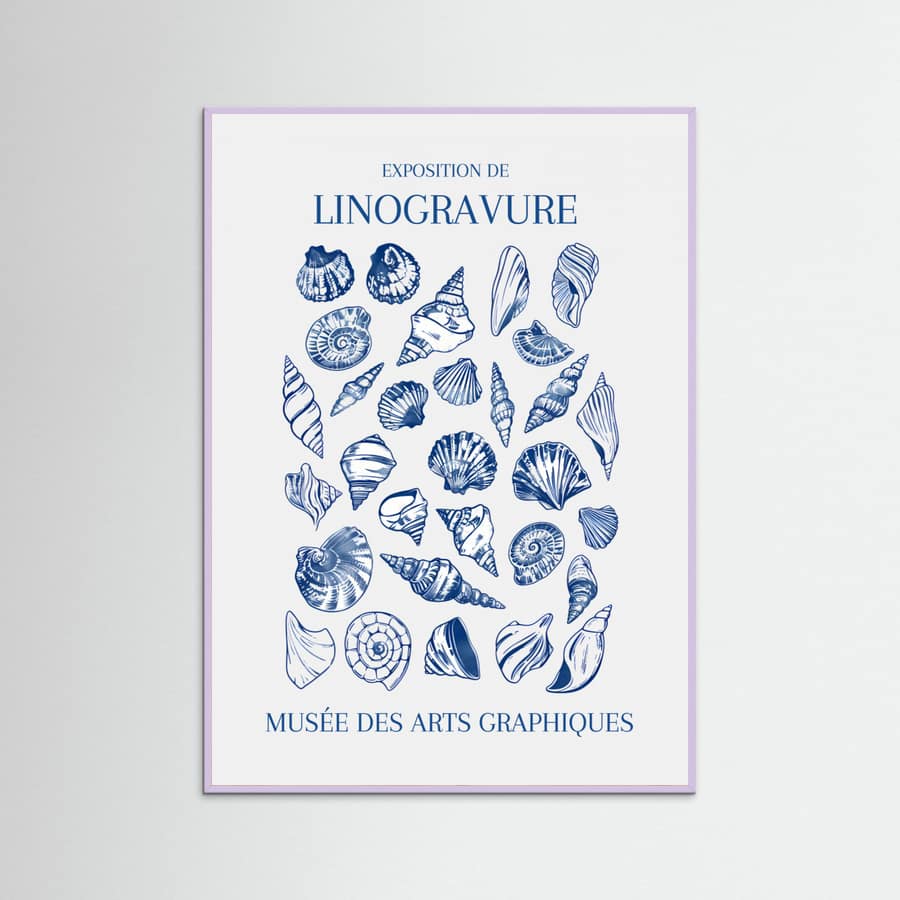 Lino Seashell Art Market Poster – Poster und Kunstdruck