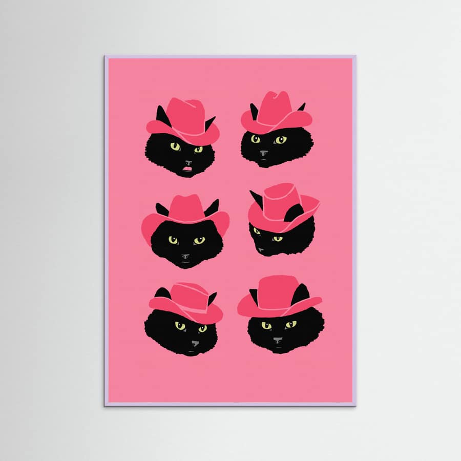 Lilac Wood Marcy the Cowgirl Cat Poster