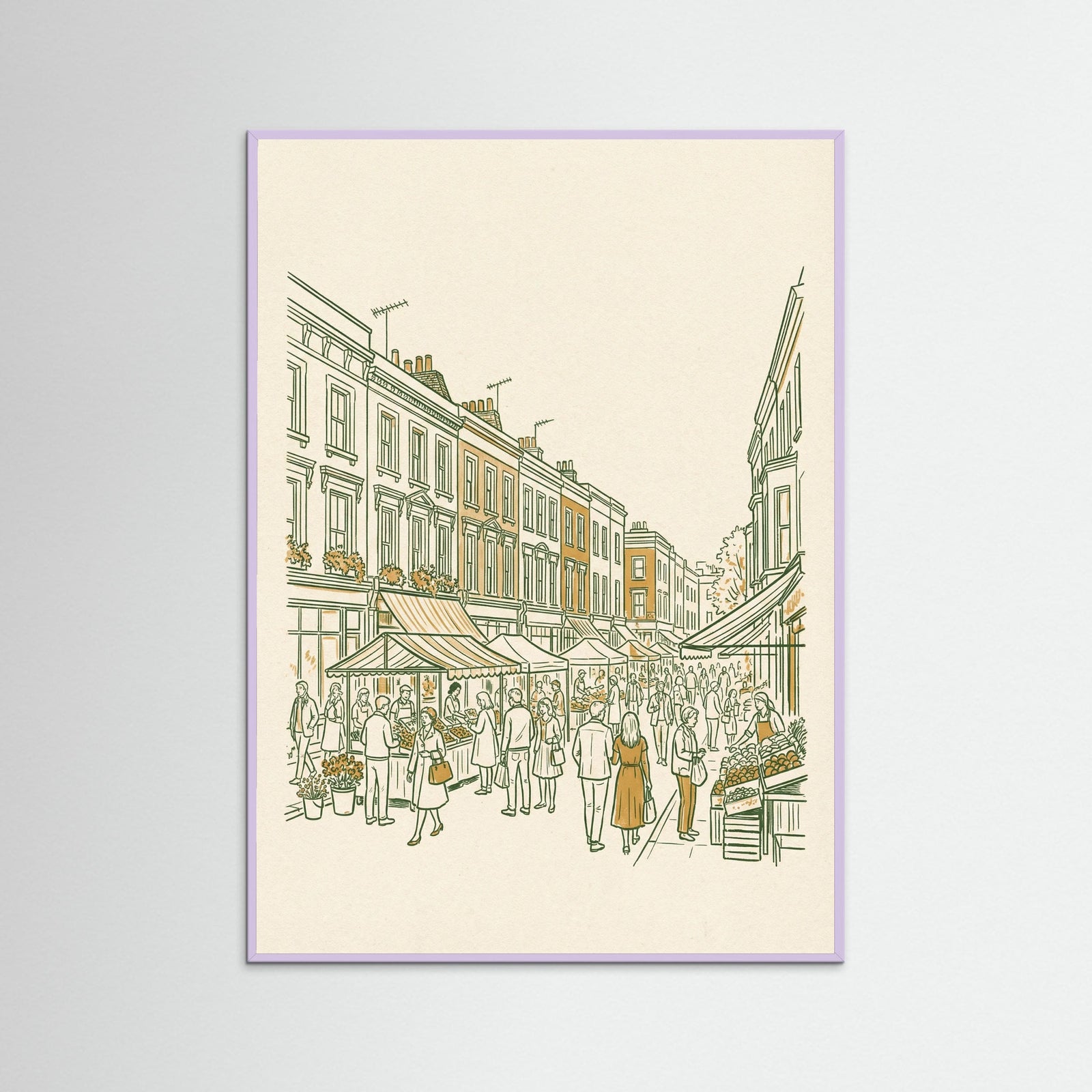 Lilac Wood Matchstick Cityscape