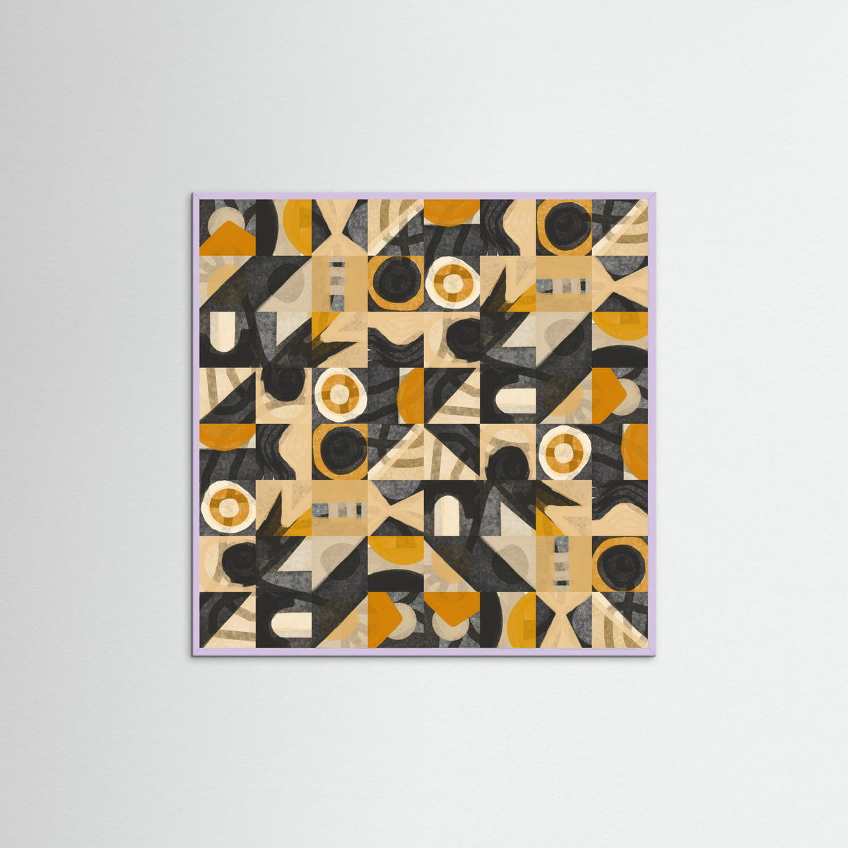 Lilac Wood Mid Century Grid Pattern Eight Poster