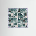 Lilac Wood Mid Century Grid Pattern Four Poster