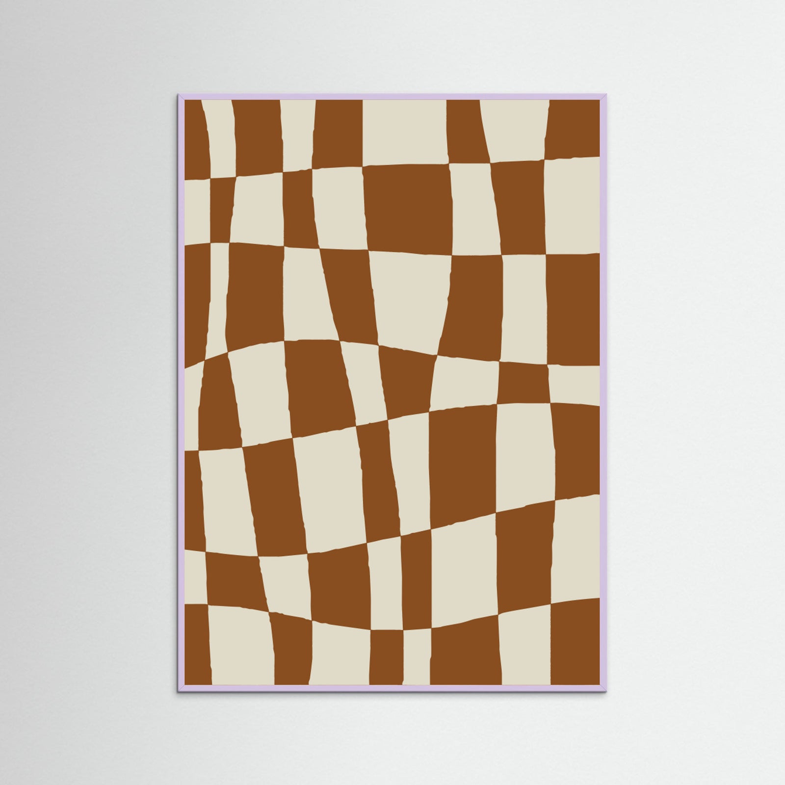 Lilac Wood Minimal Checkerboard Poster