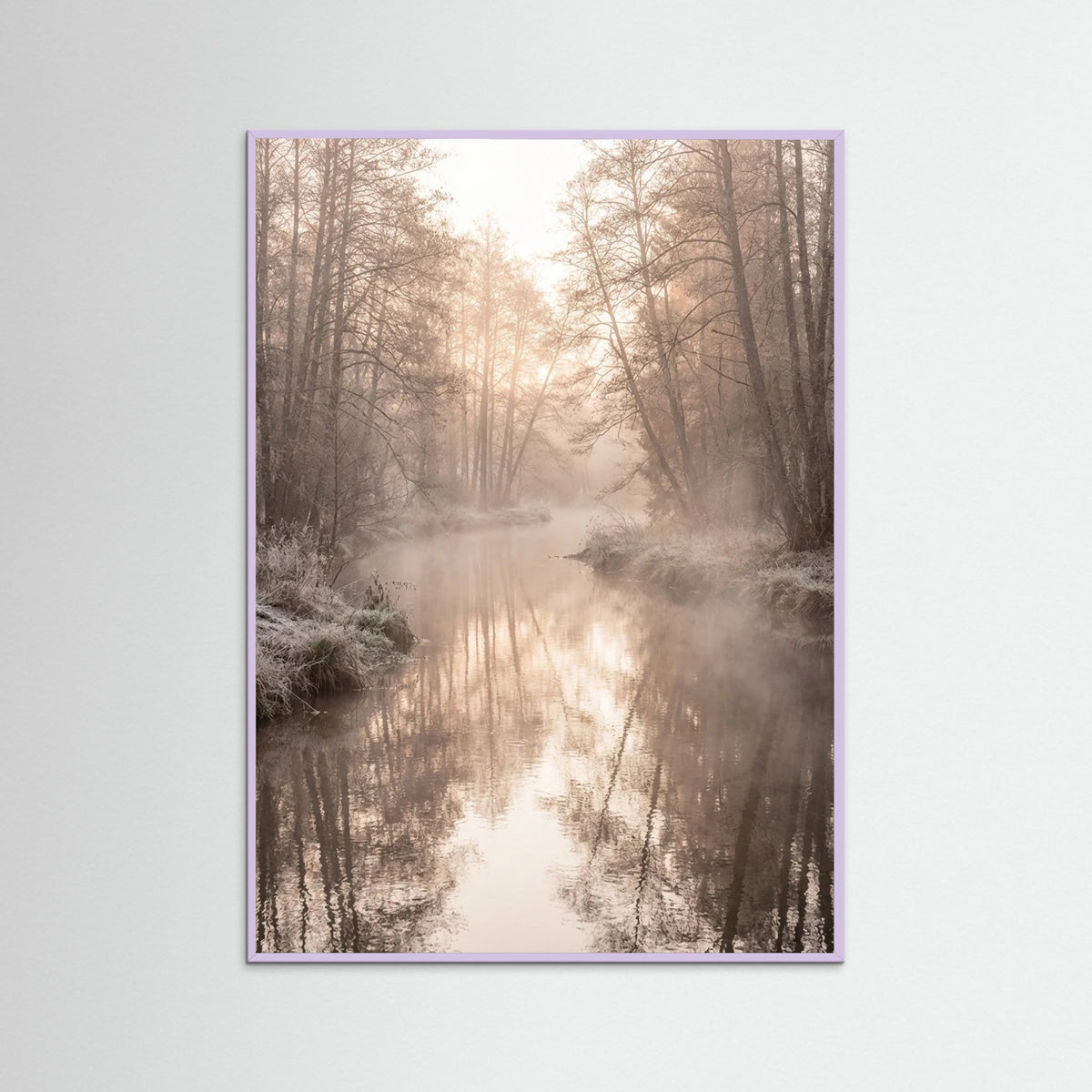 Lilac Wood Misty Dawn Reflection