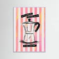 Mocca Coffee on Stripes - Hug in a Cup Poster – poster and art print