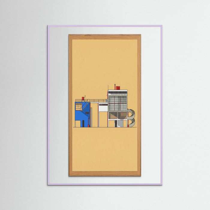 Lilac Wood Modernist Blueprint Study