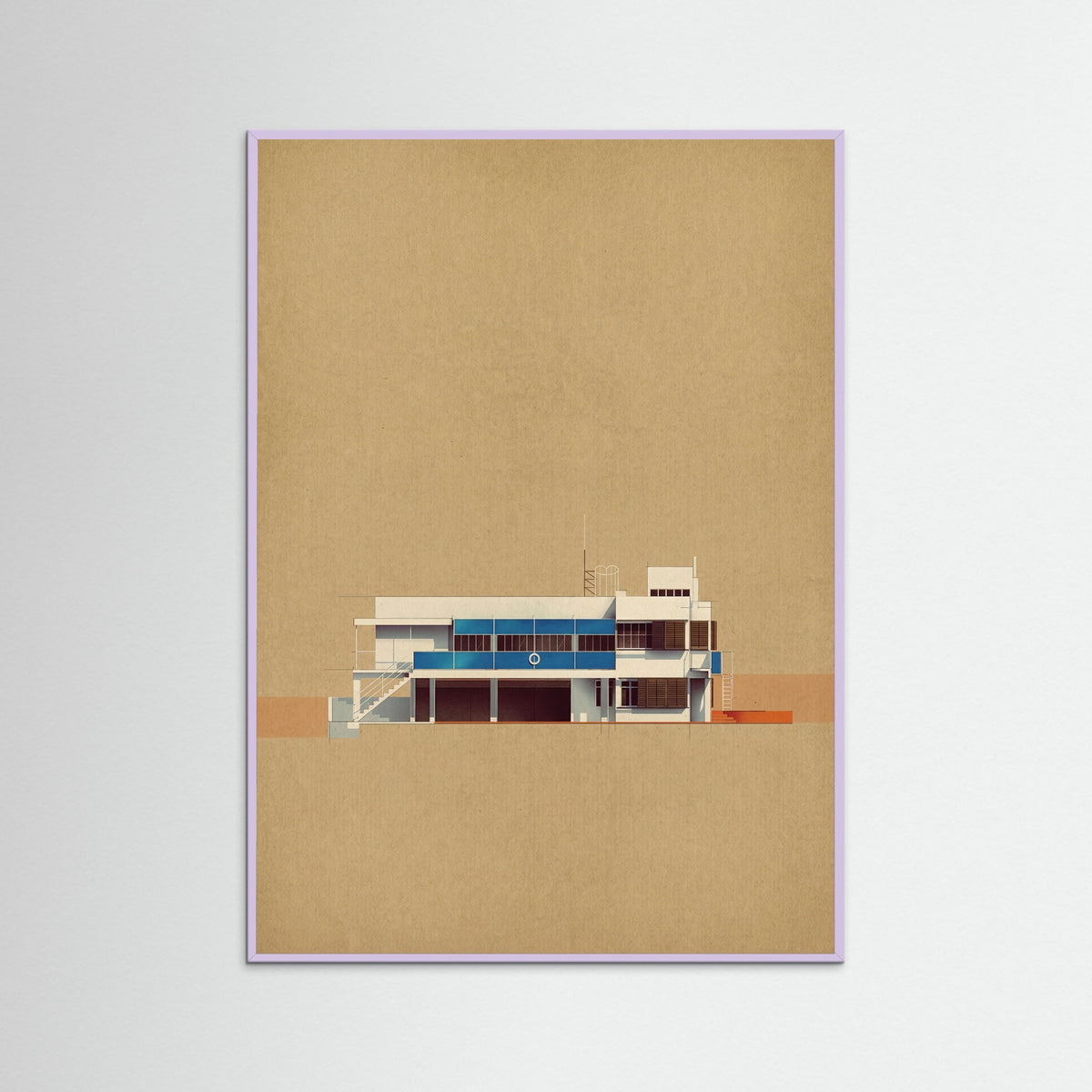 Lilac Wood Modernist Section View
