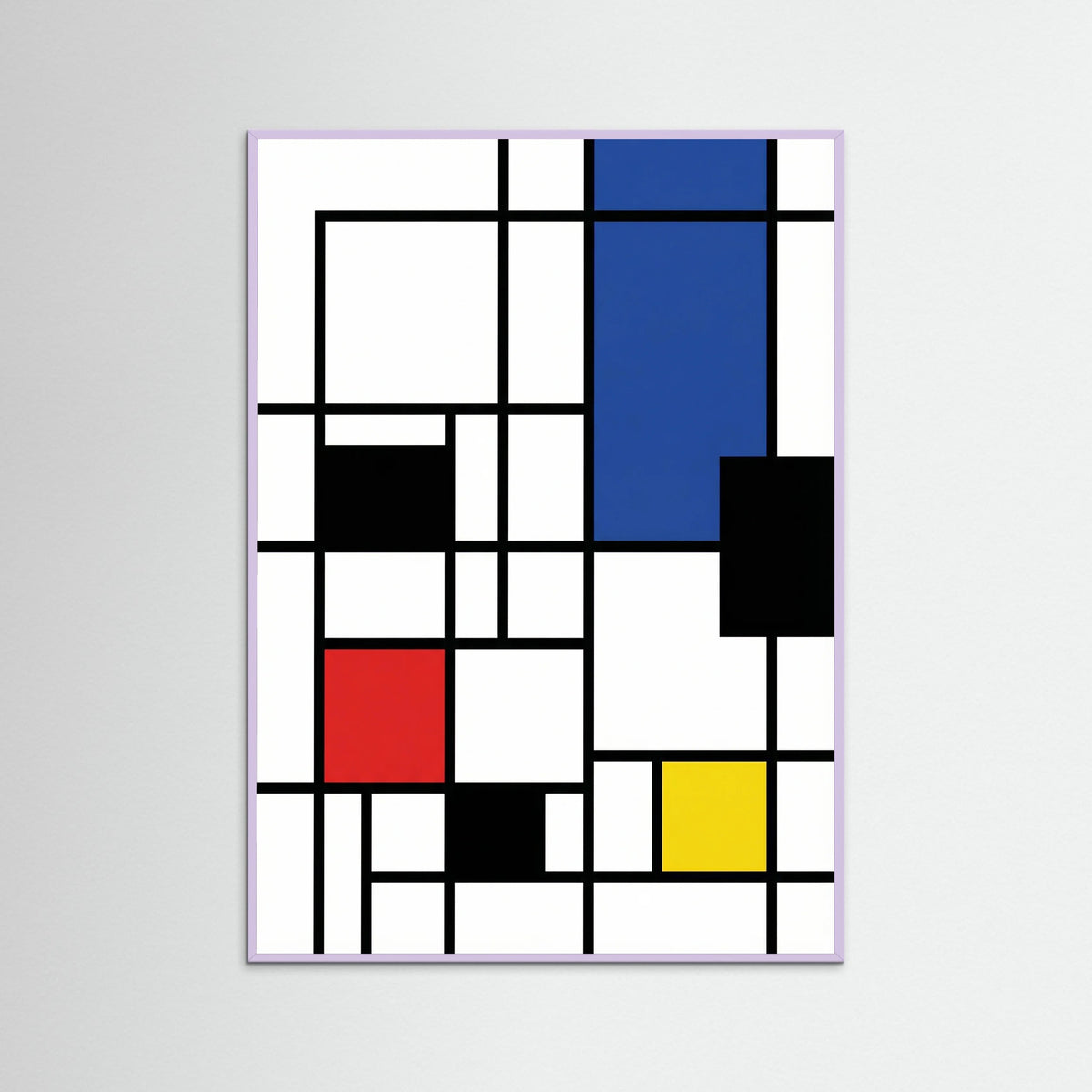 Lilac Wood Mondrian Geometric Abstract