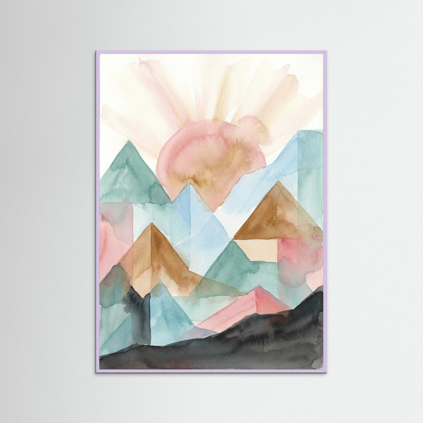 Lilac Wood Moonrise Cityscape