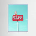 Lilac Wood Mr. Ed's Drive In Vintage Sign in Urbana, Missouri, USA Poster