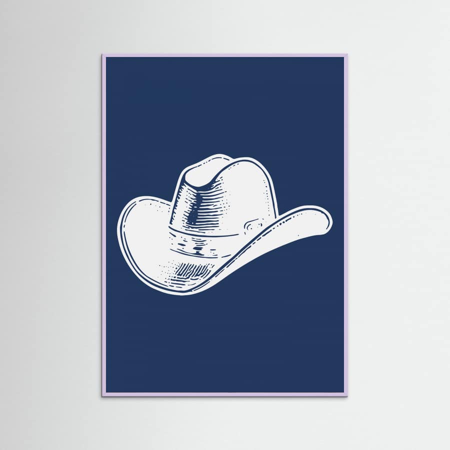 Plakat Navy Blue Cowboy Hat – plakat i druk artystyczny