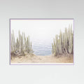 Lilac Wood Ocean Cactus Poster