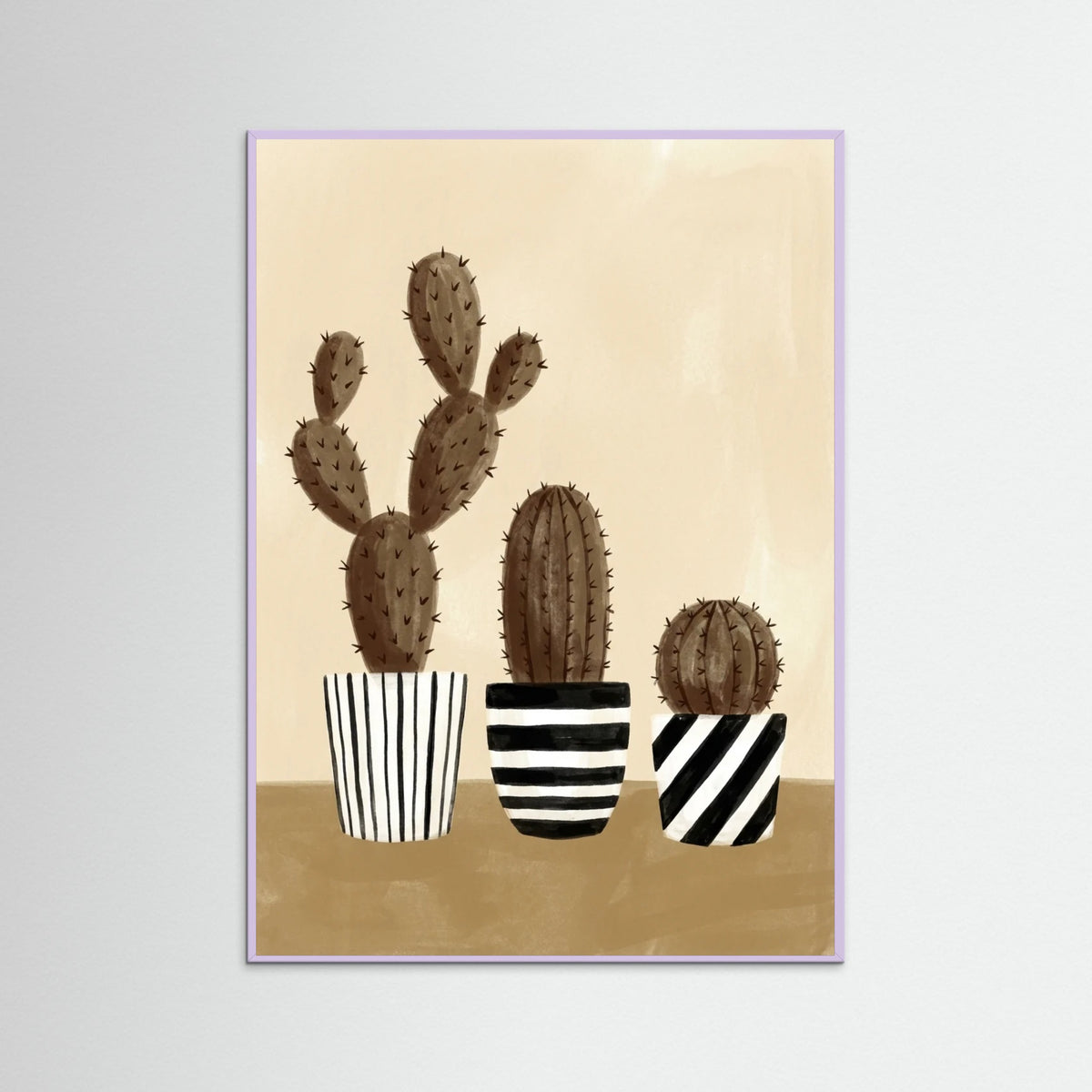 Lilac Wood Olive Stripe Still Life