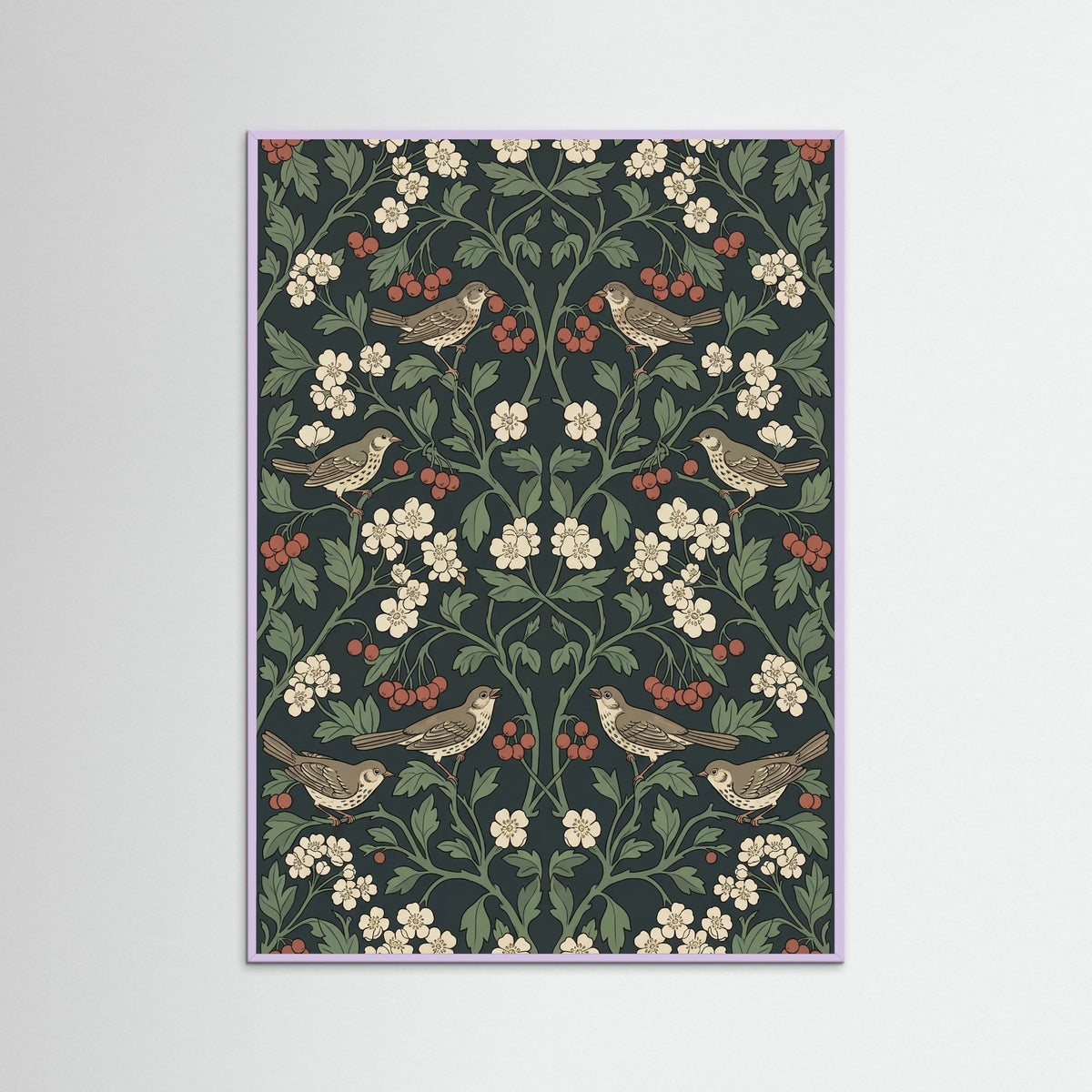 Lilac Wood Ornate Botanical Tapestry