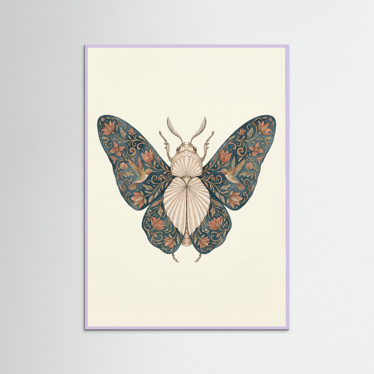 Lilac Wood Ornate Silk Moth