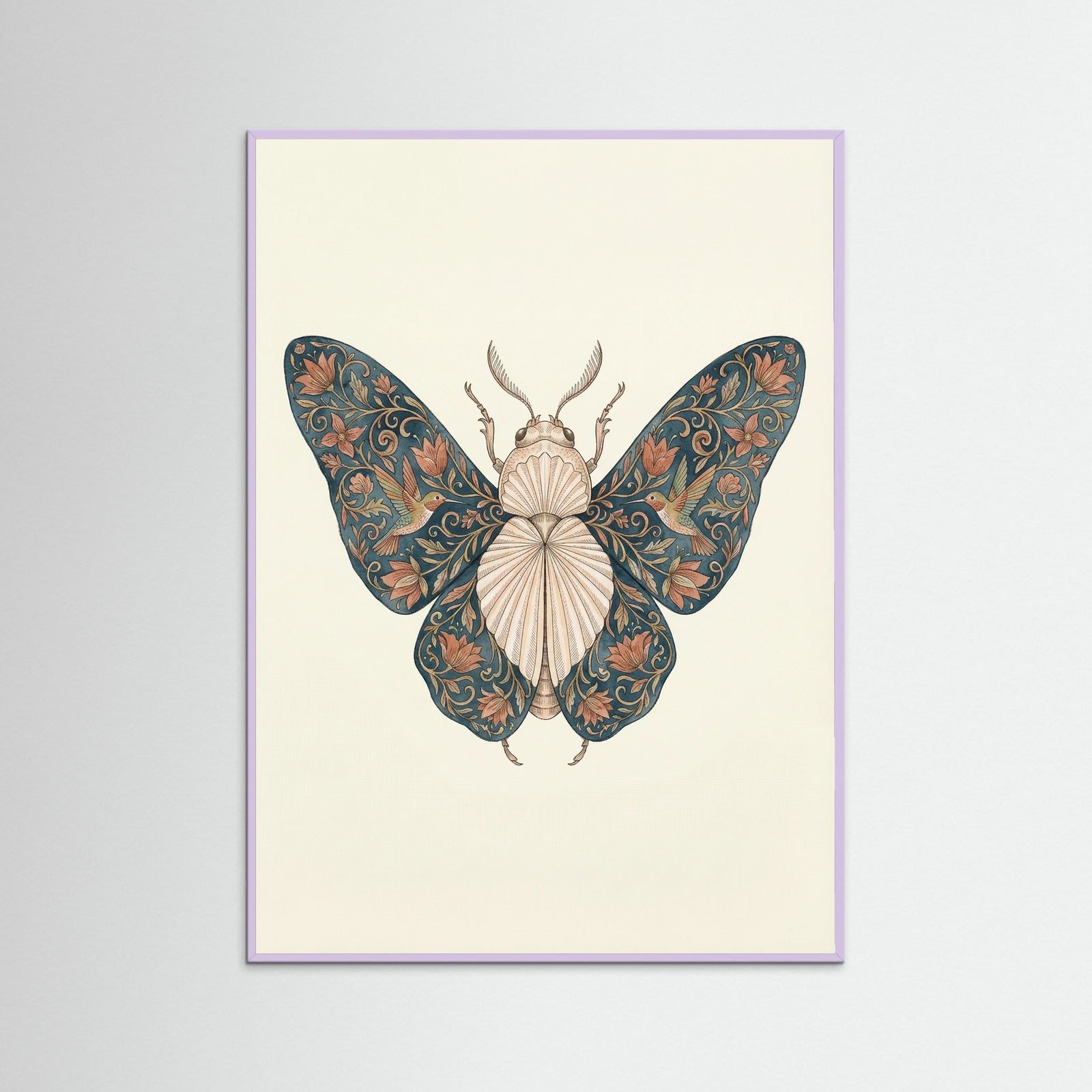 Lilac Wood Ornate Silk Moth