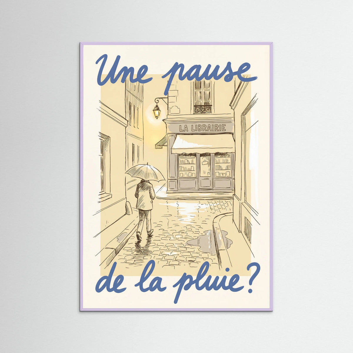 Lilac Wood Parisian Rainy Invitation