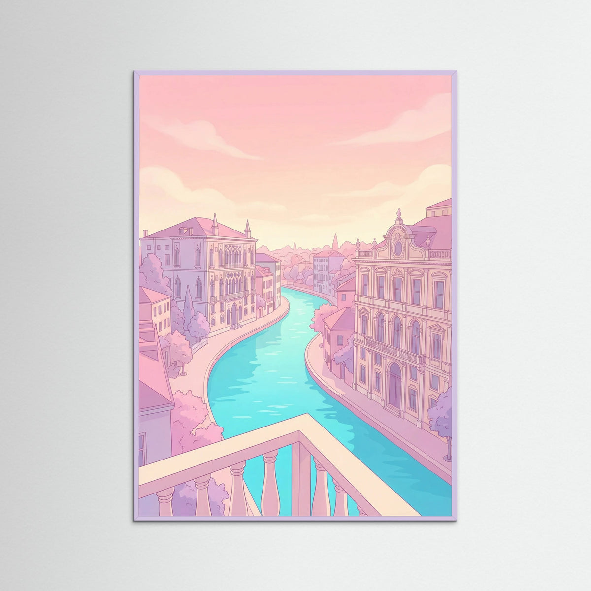 Lilac Wood Pastel Cityscape